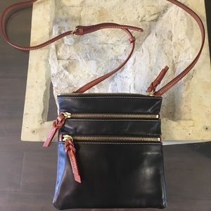 Dooney and Bourke North/South triple zip crossbody